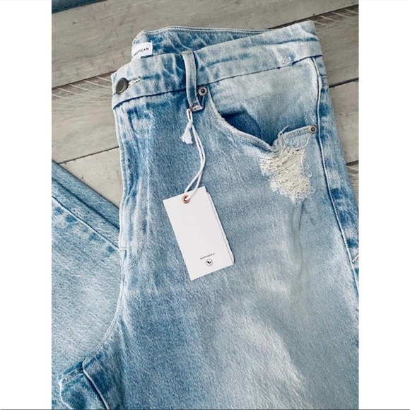 Good American Good Classic High Rise Denim Jeans Light Wash Blue Size 12 / 31 - Picture 4 of 13